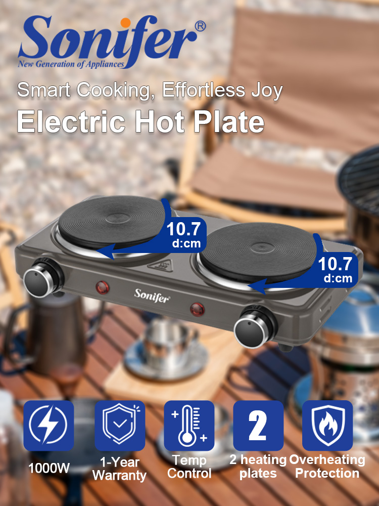 Induction Cooktop Portable - Двухконфорочная электрическая плита Sonifer SF-3068 500Вт+500Вт,